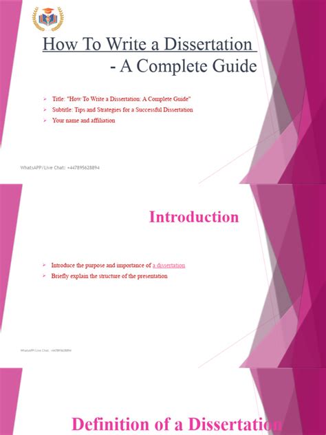 Writing a Dissertation: A Complete Guide .